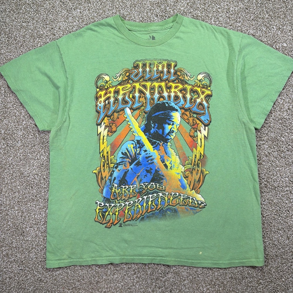 Jimi Hendrix Y2K Zion Sportswear Tee Licensed Sz XL Green
